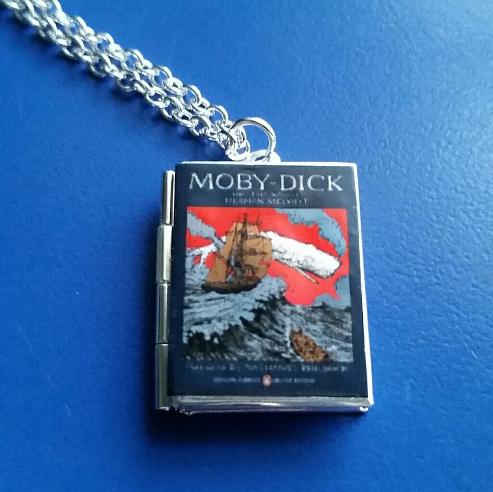 1 LEFT! Silver Book Locket Necklace
